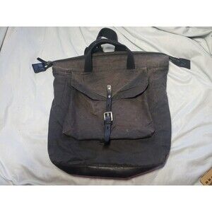 ALLY CAPELLINO Frances Waxed Cotton Rucksack Leather Trim Backpack Bag